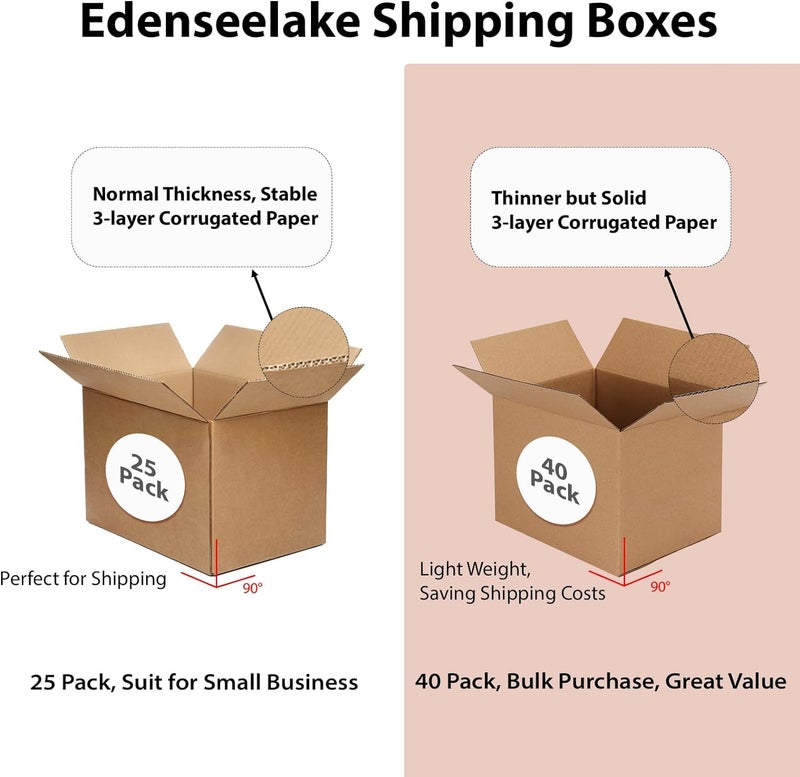 EdenseeLake 40 Pack 5x5x5 inches Shipping Boxes Small Cardboard Boxes for Packing  Moving  Mailing  Brown - Image 3
